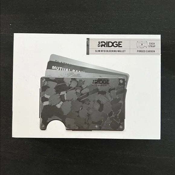 Ridge RFID Wallet, Forged Carbon w/Cash Strap, NIB, NWT - Picture 2 of 6